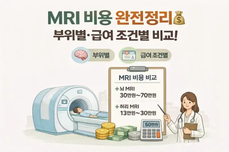 MRI 비용 완전정리💰 부위별·급여 조건별 비교!