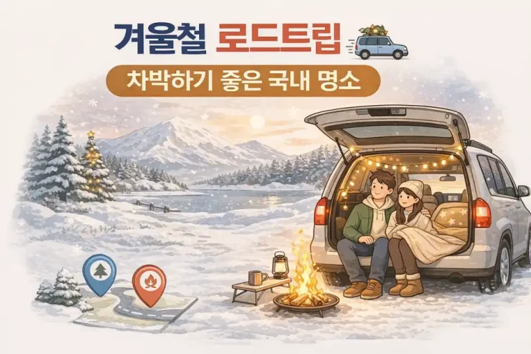 겨울철 로드트립, 차박하기 좋은 국내 명소