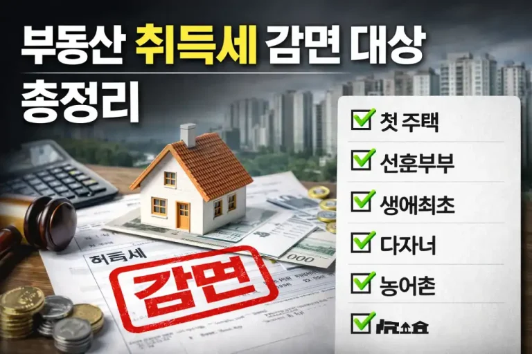 부동산 취득세 감면 대상 총정리