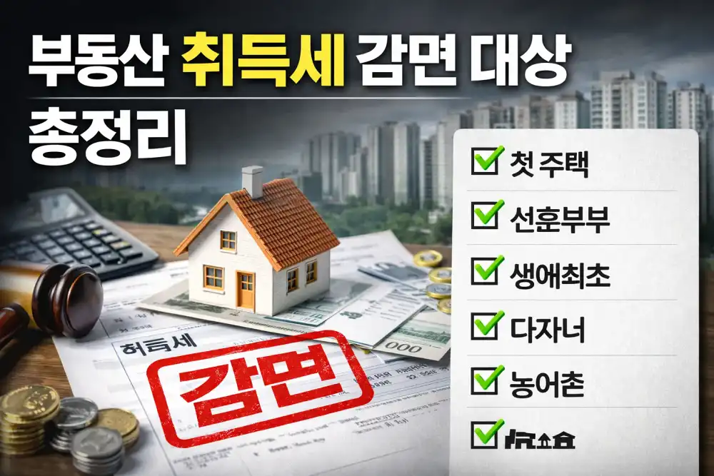 부동산 취득세 감면 대상 총정리