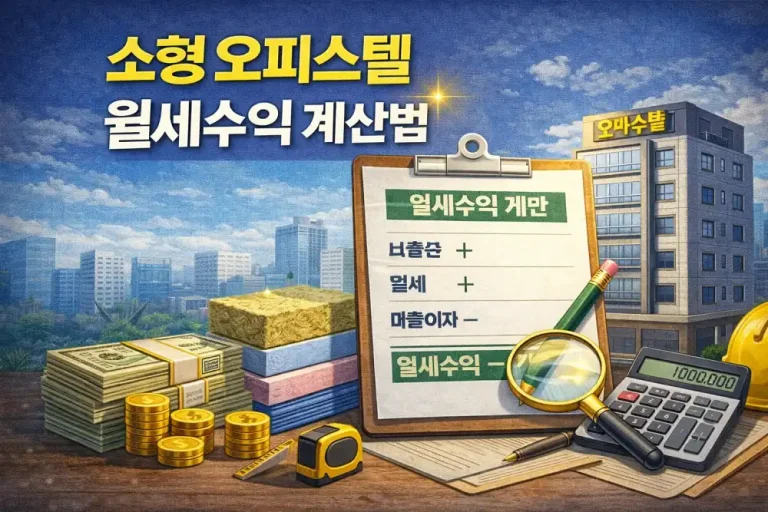 소형 오피스텔 월세수익 계산법