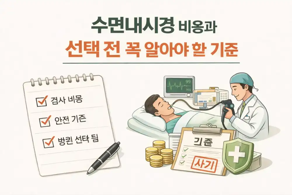 수면내시경 비용과 선택 전 꼭 알아야 할 기준