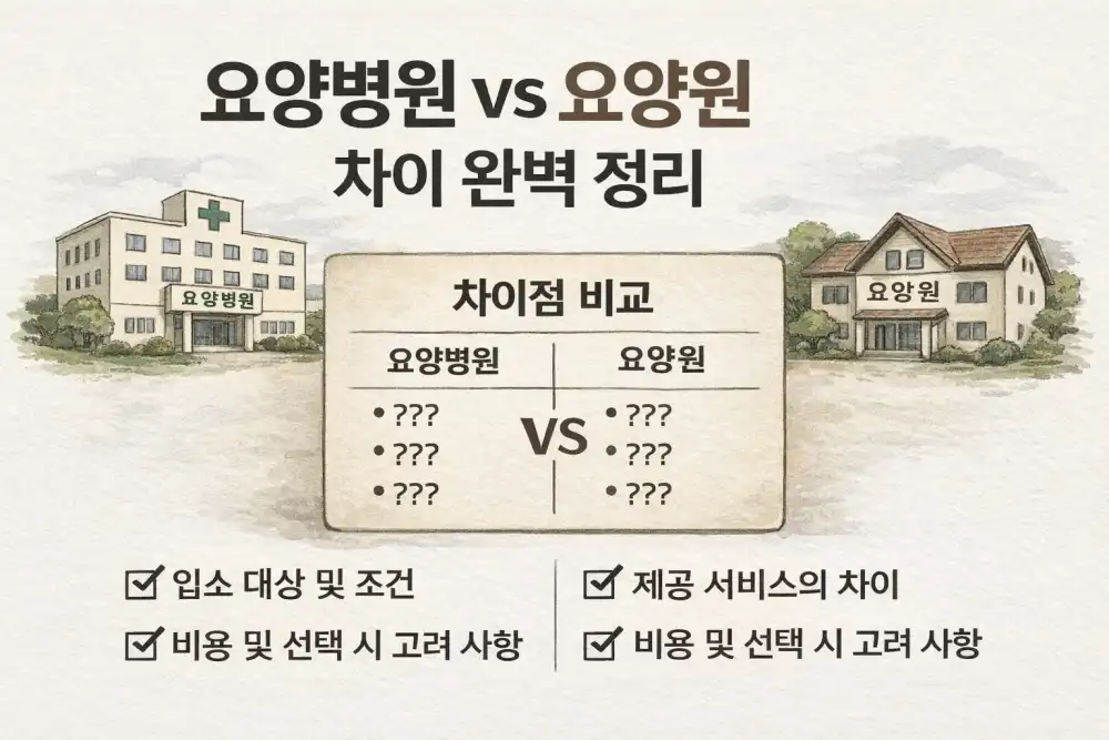 요양병원 vs 요양원 차이 완벽 정리