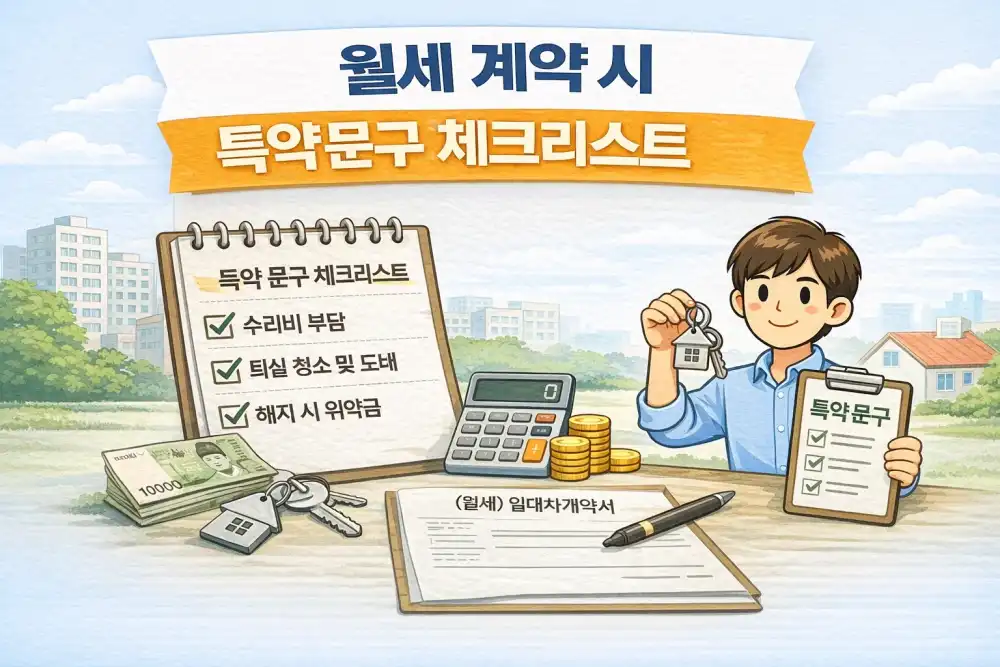 월세 계약 시 특약 문구 체크리스트