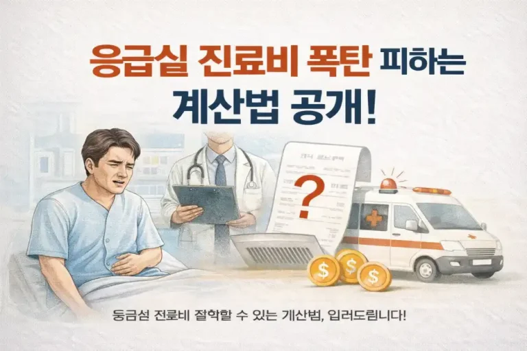 응급실 진료비 폭탄 피하는 계산법 공개!
