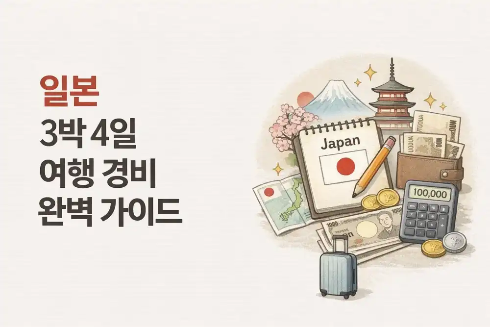 일본 3박 4일 여행 경비 완벽 가이드