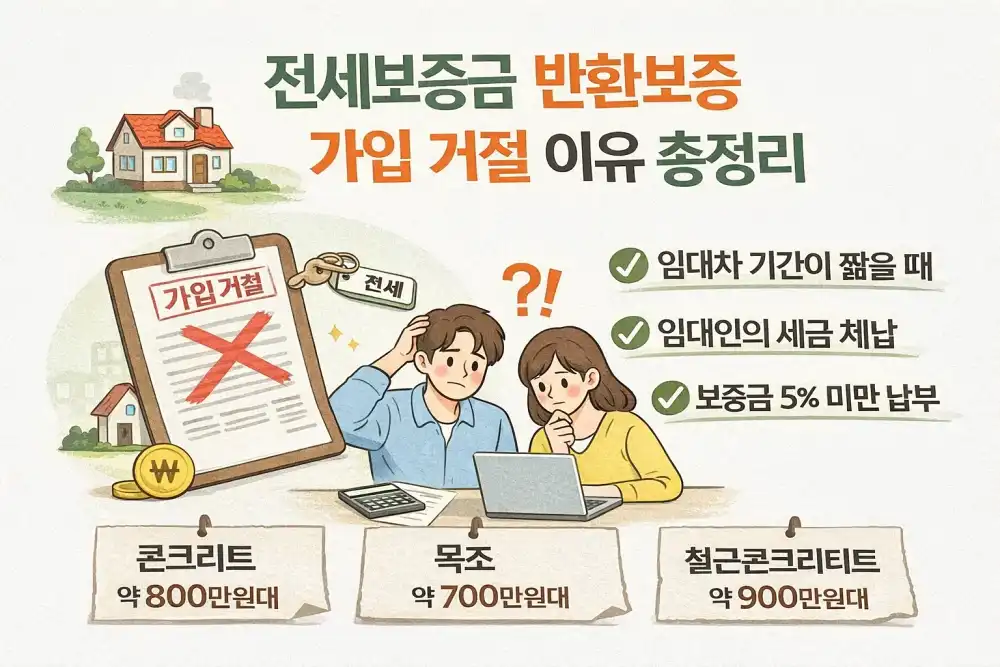전세보증금 반환보증 가입 거절 이유 총정리