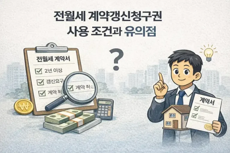 전월세 계약갱신청구권 사용 조건과 유의점