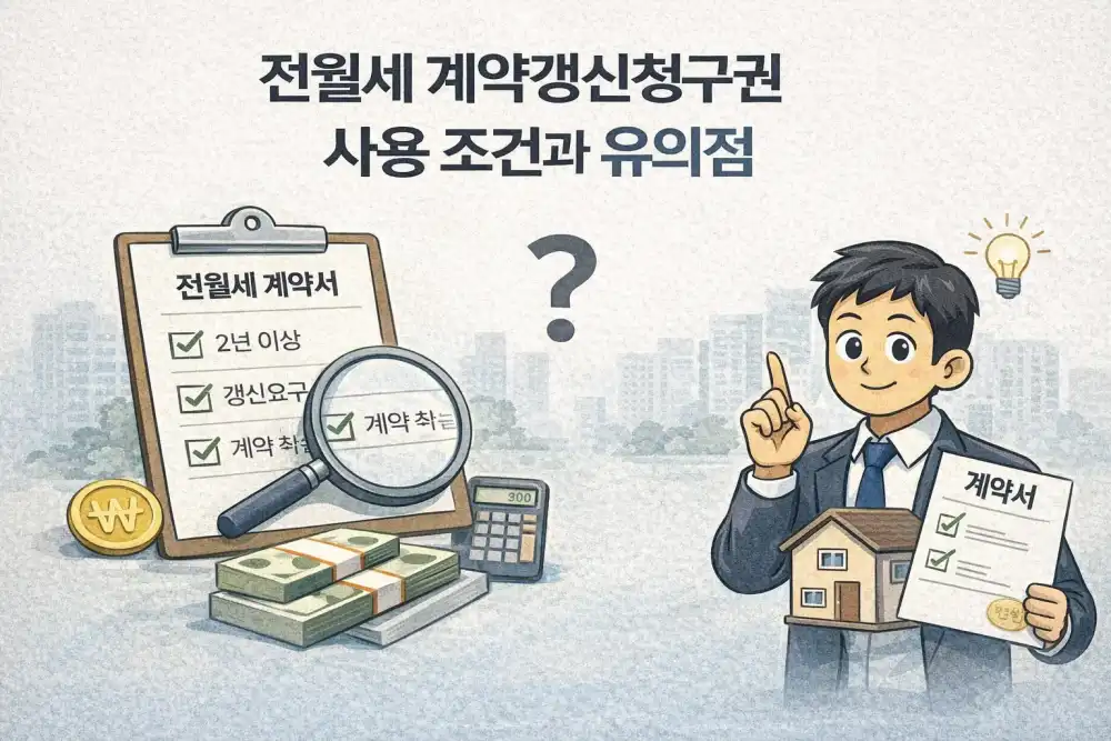 전월세 계약갱신청구권 사용 조건과 유의점