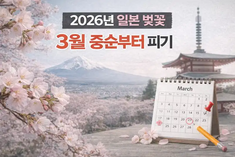 2026년 일본 벚꽃, 3월 중순부터 피기 시작! 도시별 만개일 완벽 정리