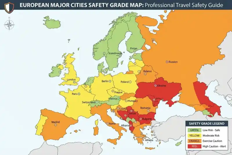 유럽여행 치안 걱정? 도시별 안전등급 완벽 분석