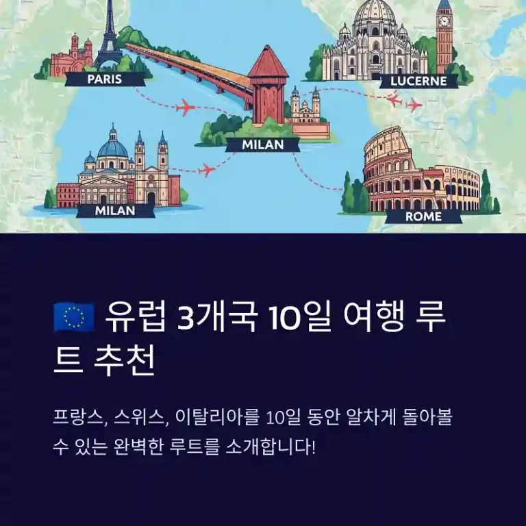 유럽 3개국 10일 여행 루트 추천