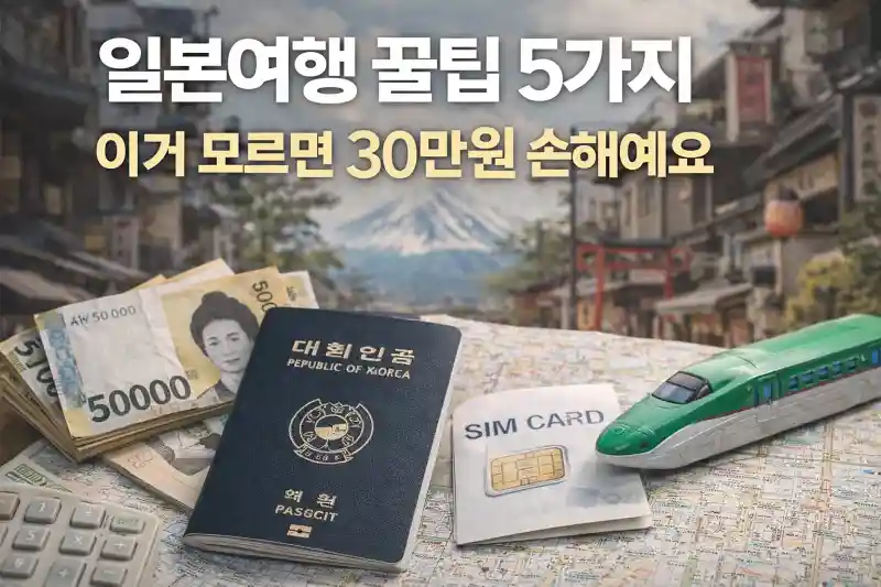 일본여행 꿀팁 5가지, 이거 모르면 30만원 손해예요