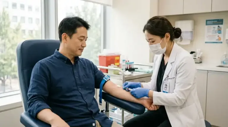 비뇨기과 채혈 장면