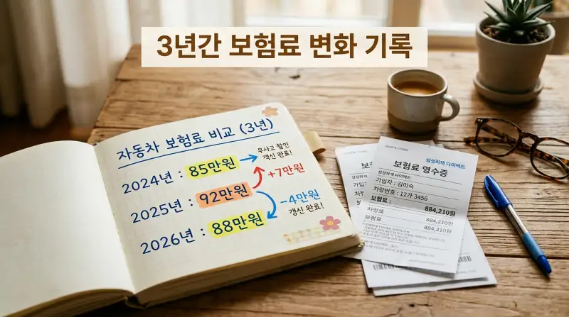 3년간 보험료 변화 기록