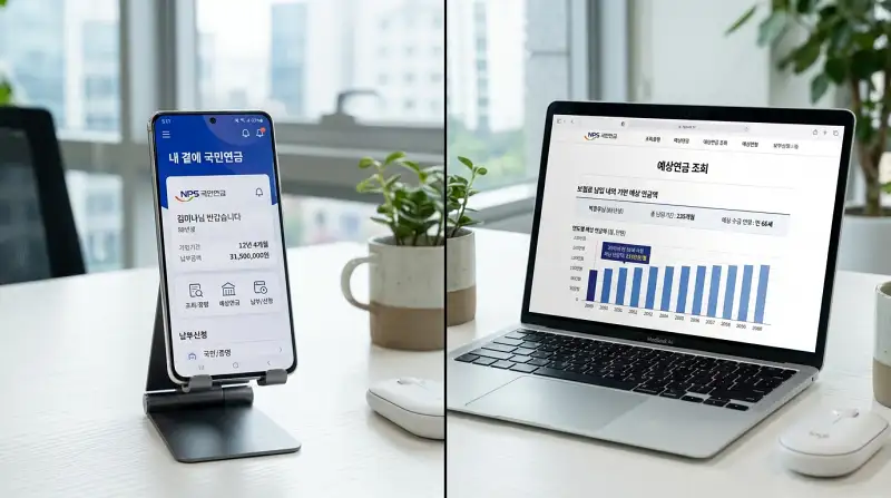 국민연금 앱 & 웹사이트 화면
