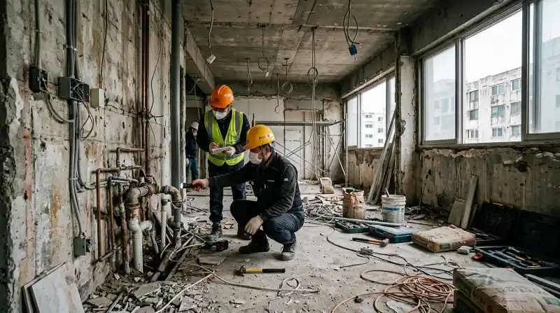 노후 아파트 철거 현장