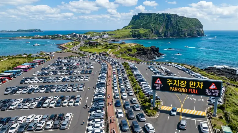 만차 주차장 항공샷