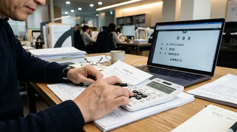 손해배상 계산 장면