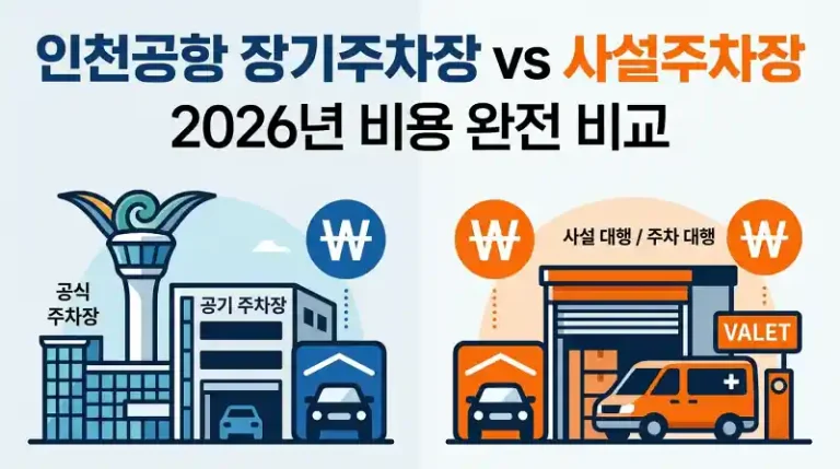인천공항 장기주차장 vs 사설주차장 비용 2026 총정리