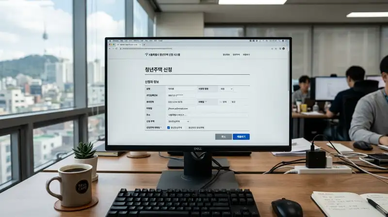 청년주택 온라인 신청시스템 화면 목업
