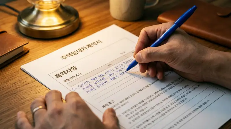 특약사항 작성 장면