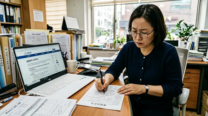 폐업신고서 작성 장면