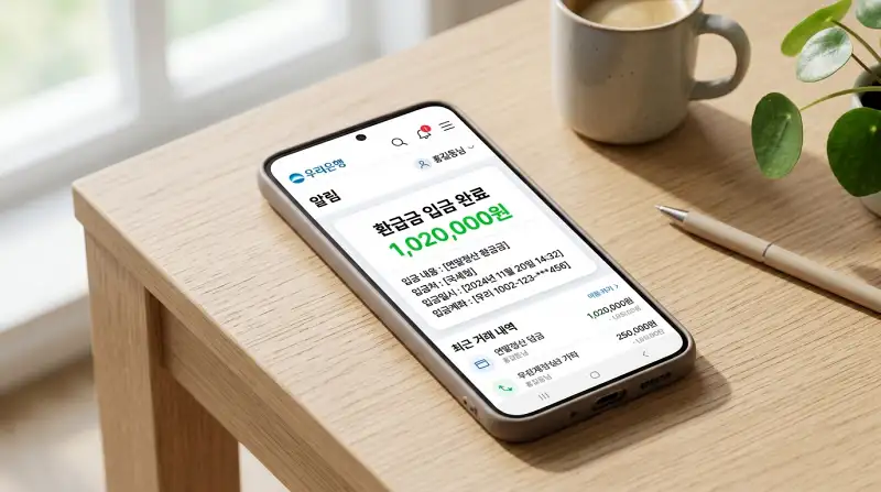 환급금 입금 완료 화면