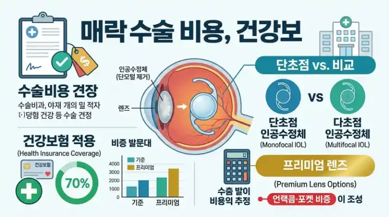 백내장 수술 비용 건강보험 적용과 단초점 다초점 인공수정체 차이