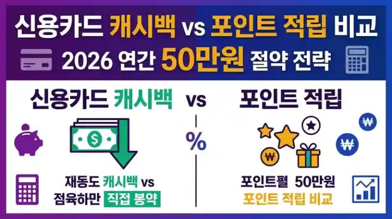 신용카드 캐시백 vs 포인트 적립 완벽 비교