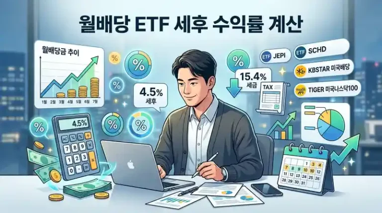 월배당 ETF 세후 수익률을 계산하는 투자자