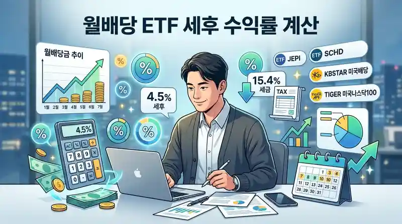 월배당 ETF 세후 수익률을 계산하는 투자자