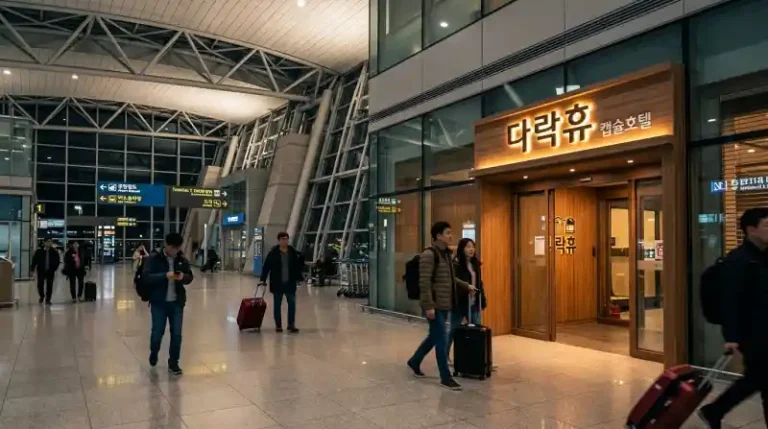 인천공항 제1터미널 교통센터 1층 다락휴 입구
