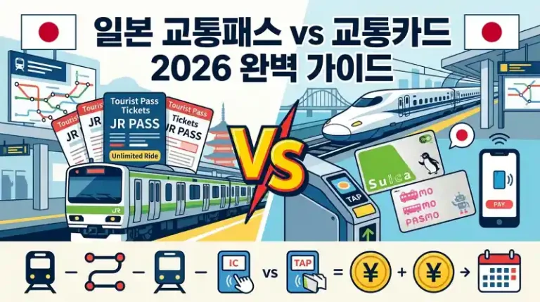 일본 교통패스 vs 교통카드 2026 완벽 가이드