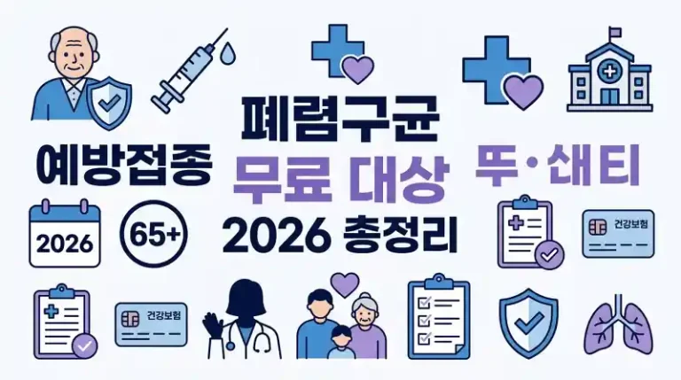 폐렴구균 예방접종 무료 대상 2026 총정리
