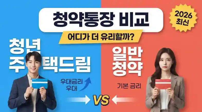 청년 주택드림 청약통장 vs 일반청약 2026 우대금리 완벽 비교