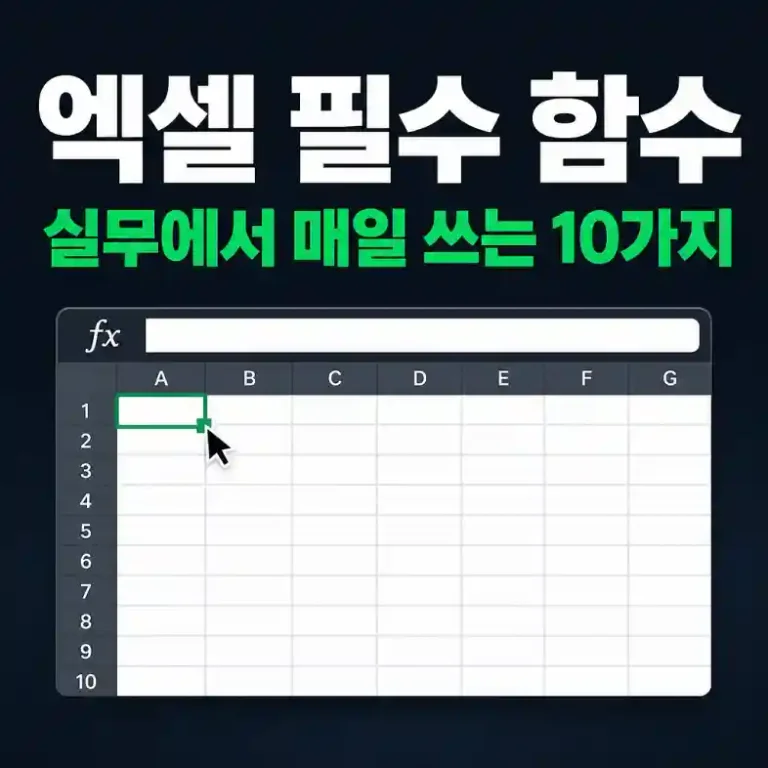 엑셀 필수 함수 10개 2026