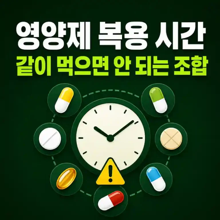 영양제 복용 시간 2026