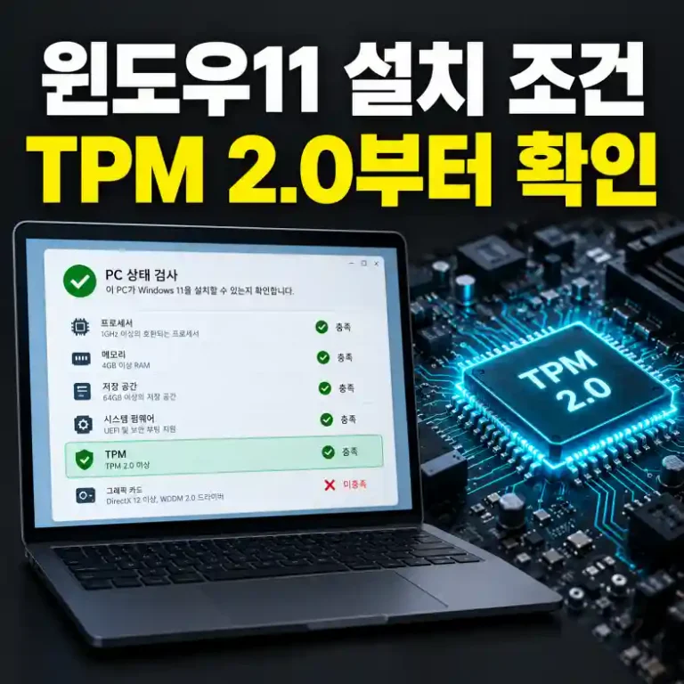 윈도우11 설치 요구사항 확인법