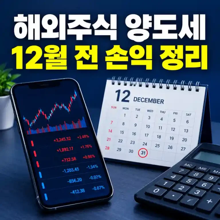 해외주식 양도소득세를 줄이기 위해 연말 전 이익 종목과 손실 종목의 손익을 계산하는 투자자